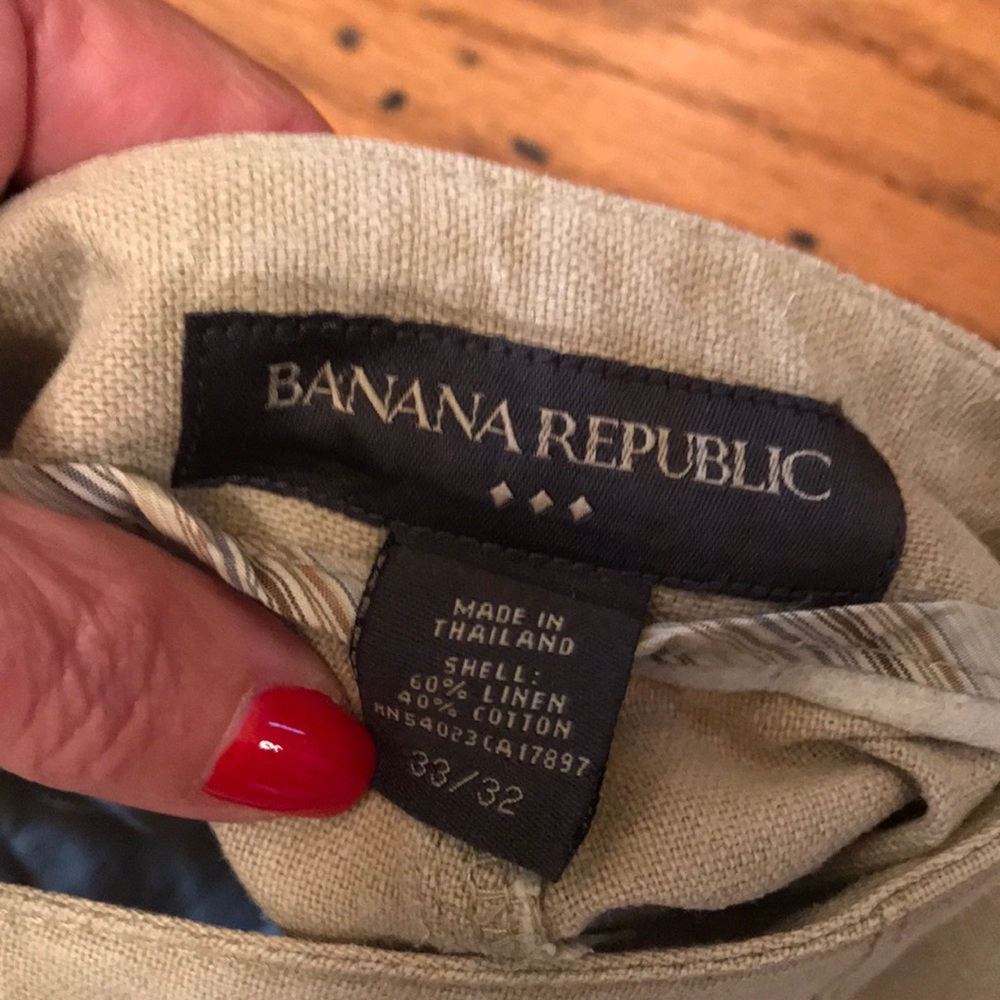 Men’s khaki linen pants - Picture 3 of 3